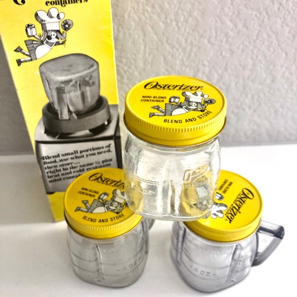 3 VTG Osterizer 1/2 Pint "Mini-Blend" Containers For Oster Blenders NOS w Box - Picture 1 of 5